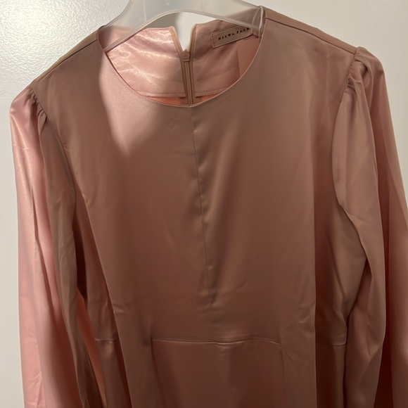 NWT Pink Satin Maxi Dress - Picture 2 of 4